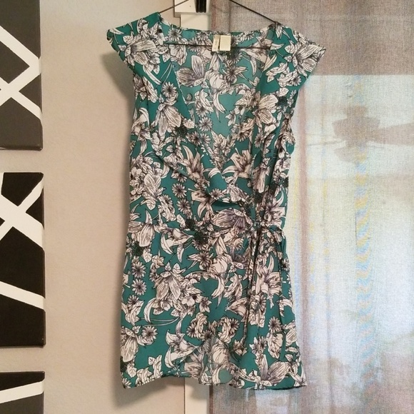 Flowered Flowy Front Side Tie Blouse - Picture 1 of 4